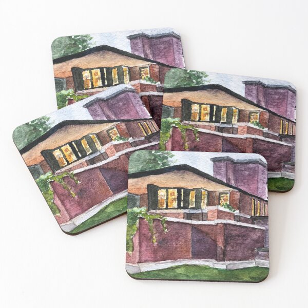 Item preview, Frank Lloyd Wright Robie House Watercolor Painting designed and sold by artistnxtdoor.
