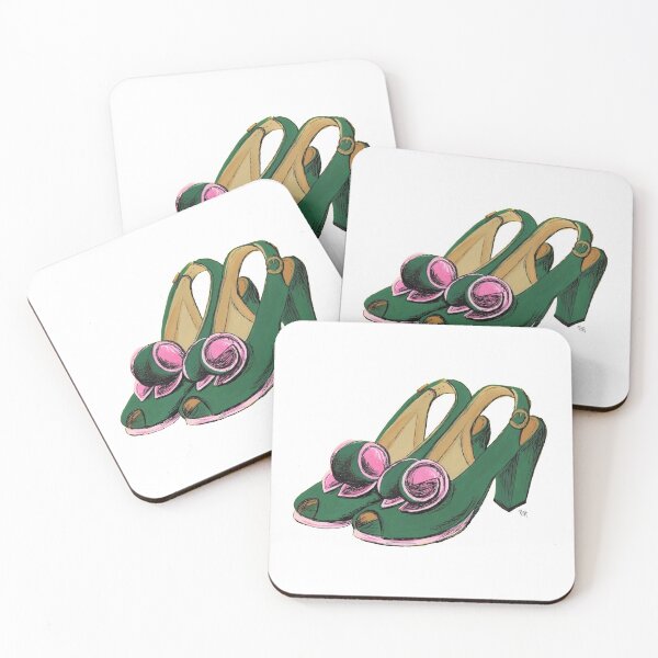 Item preview, Vintage Green and Pink 1940s Shoes designed and sold by Beth Hempton.