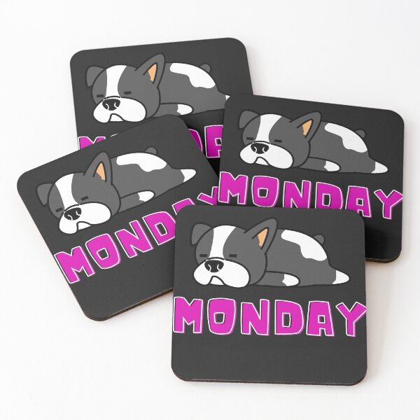 Item preview, Monday.  Funny lazy dog.  designed and sold by OliOuterBrands.