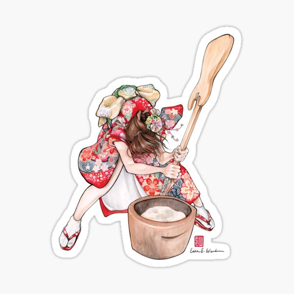 New Year Calling Sticker