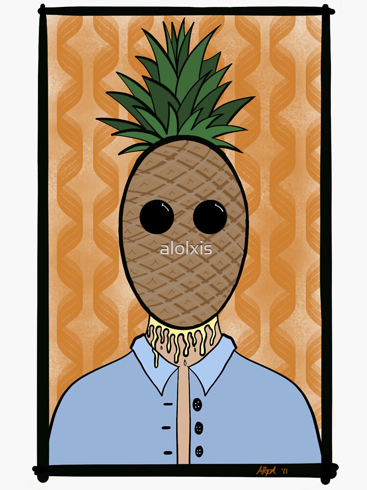 "Pineapple Head from Glass Animals" Sticker for Sale by alolxis Redbubble