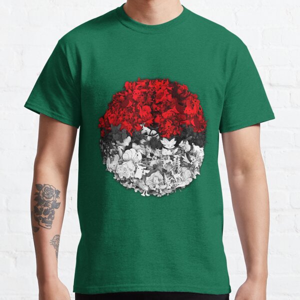 Pokebola con mil pokemons Camiseta clásica