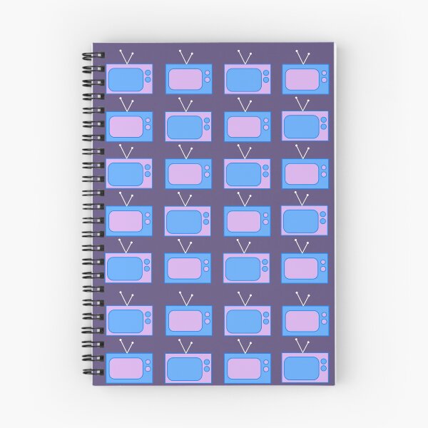 Aperçu de l'œuvre Téléviseurs rétro rose et bleu sur fond violet créée et vendue par LavenderMint.