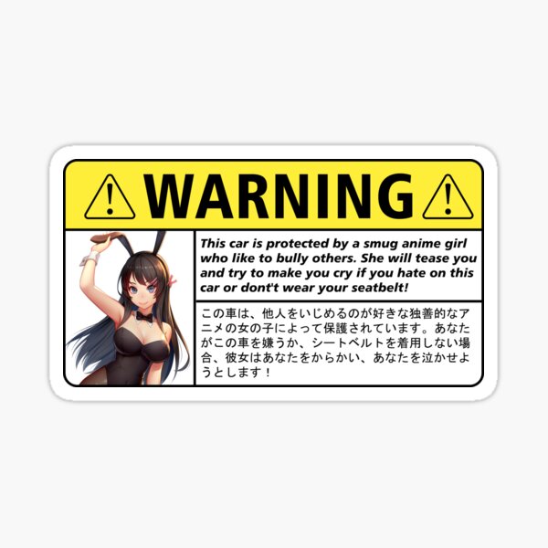 Warning Anime Inspired Darling Sticker  Geeklectic