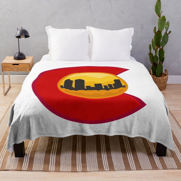 Item preview, Colorado Logo Downtown Denver Skyline Mountains Stylized Yellow designed and sold by ExploreColorado.
