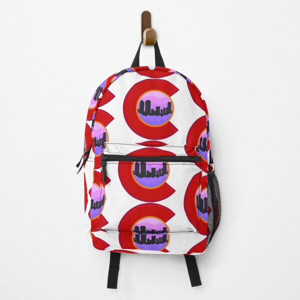 Item preview, Colorado Logo Downtown Denver Skyline Mountains Stylized Purple designed and sold by ExploreColorado.