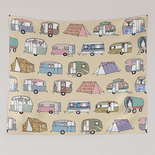 Item preview, Camping pattern designed and sold by Aura __Print.