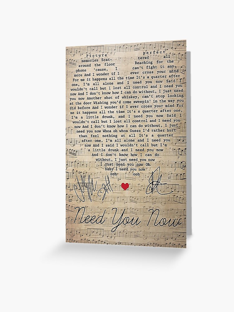 Lady Antebellum Need You Now Song Lyric Quote Print 