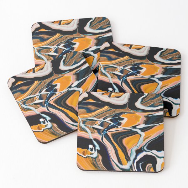 Item preview, Orange, Green, White, and Bronze Acrylic Pour designed and sold by ArtWilloughby.