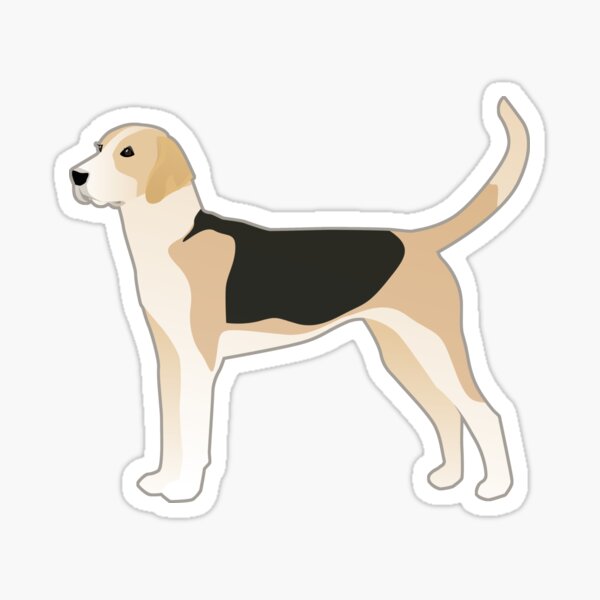 English Foxhound Basic Breed Silhouette Sticker
