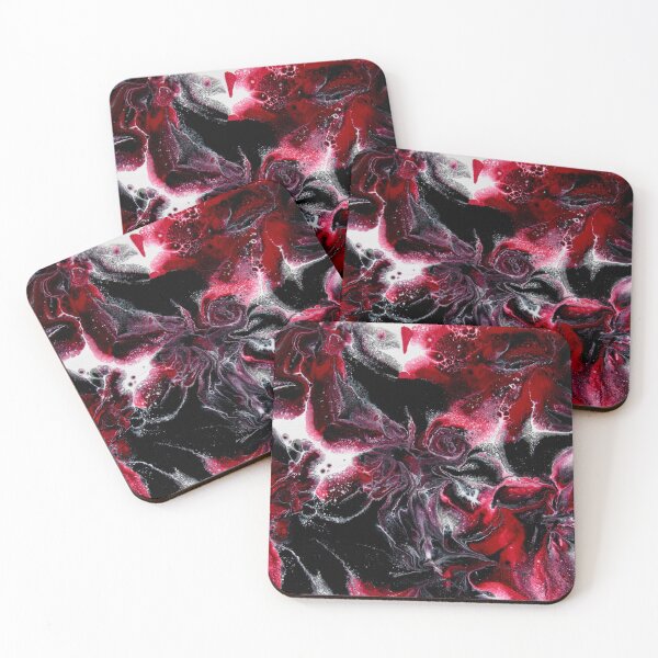 Item preview, Red, Black, and White Abstract Acrylic Pour Painting designed and sold by ArtWilloughby.