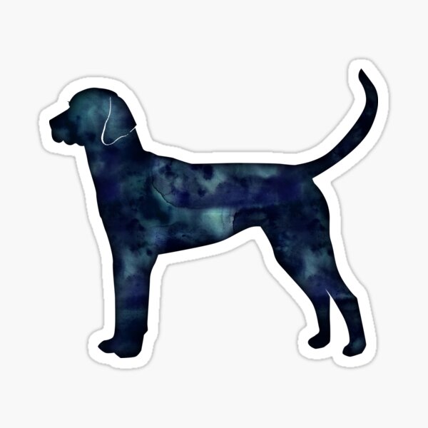 English Foxhound Black Watercolor Silhouette Sticker
