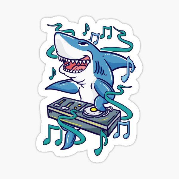 Item preview, Funny Shark DJ - Party Dance Club - Disk Jockey EDM Music designed and sold by propellerhead.