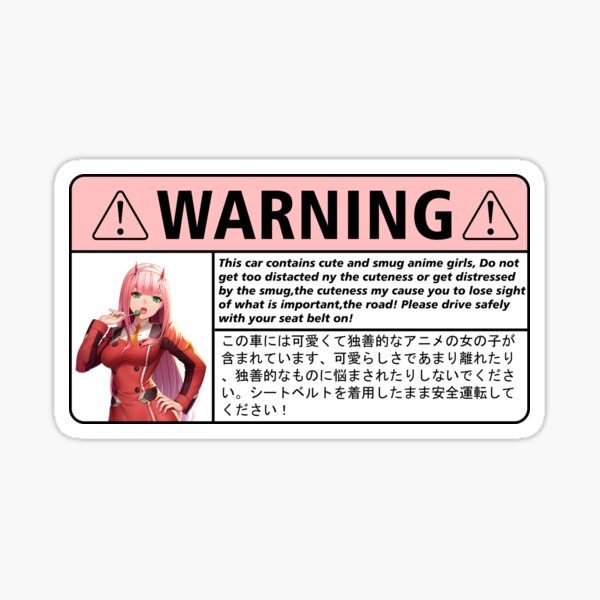 Chika Fujiwara Warning Sticker – Anime Grove