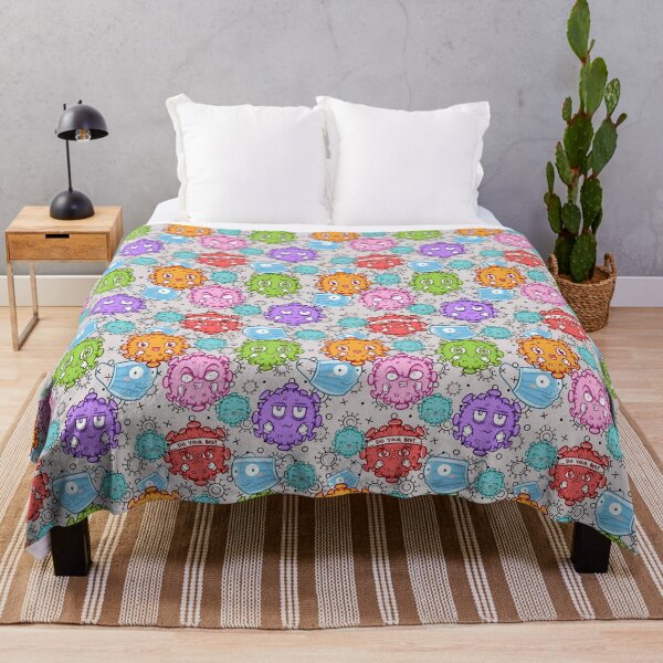 Item preview, cute covid virus cartoon seamless pattern designed and sold by Dance Vibes: Blingit Studios.