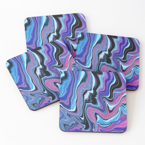 Item preview, Pink, Purple, Blue, Black, and Silver Abstract  Acrylic Pour designed and sold by ArtWilloughby.