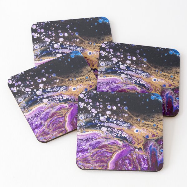 Item preview, Purple, Gold, Blue, and White Acrylic Pour Design designed and sold by ArtWilloughby.