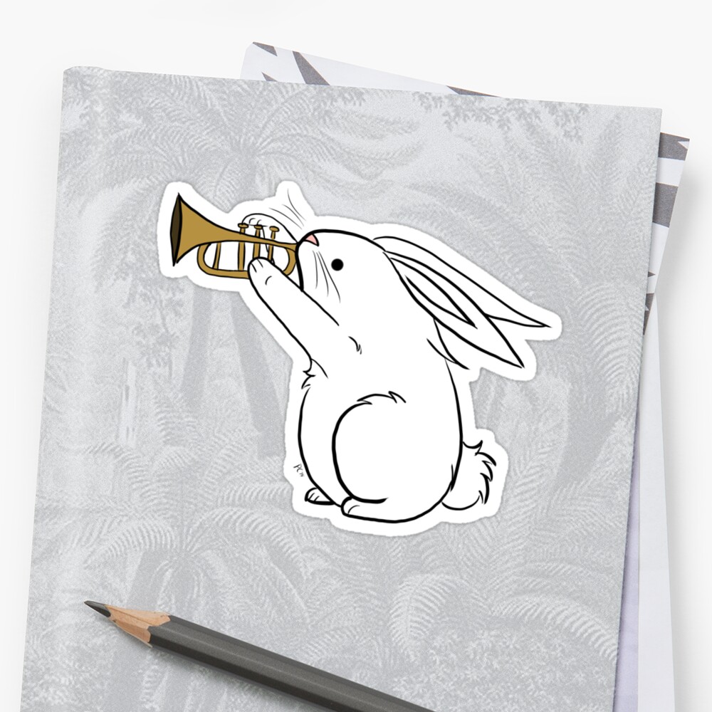 "Horn Bunny" Stickers by marimbasian Redbubble