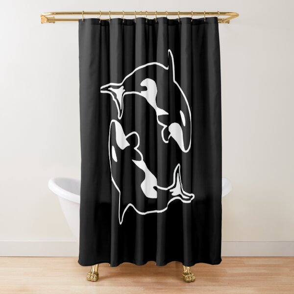 Blue Ocean Swimming Orca Killer Whale Shower Curtain Set