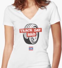 Track Day Bro Women's Fitted V-Neck T-Shirt