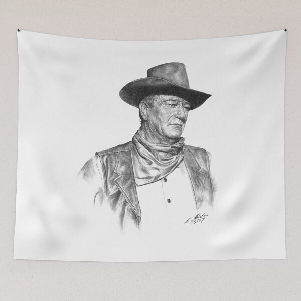 Item preview, John Wayne Charcoal Drawing designed and sold by StreetinArt.