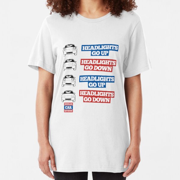 "Headlights Go Up/Down" Miata MX-5 Slim Fit T-Shirt