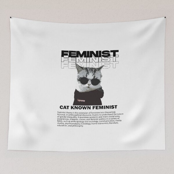 Item preview, Funny Cat Know Feminist Painting designed and sold by lordvale.