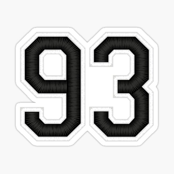 Sports Number 93, red black color lucky sport ninety three