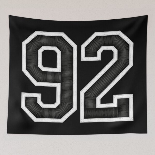 Item preview, 92 Black Jersey Sports Number ninety-two Football 92 designed and sold by elhefe.