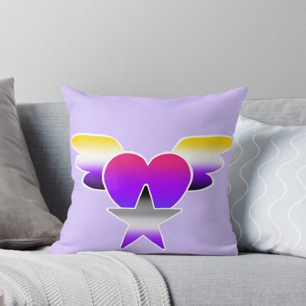 Item preview, Asexual Star and Bisexual Heart with Nonbinary Wings designed and sold by castnoshadow.