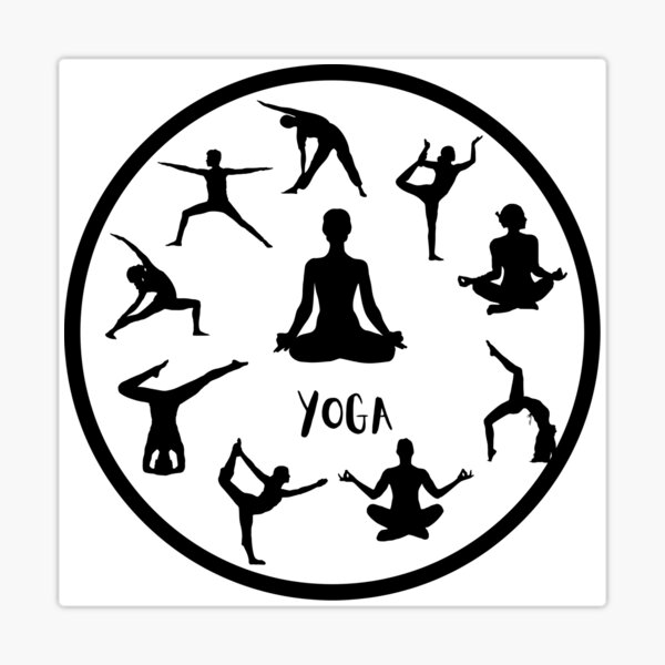 yoga stickers Sticker for Sale by MYWMC