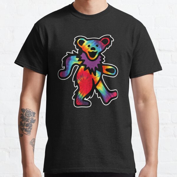Grateful Dancing Dead Hippie Bear Tie Dye Classic T-Shirt S-5XL