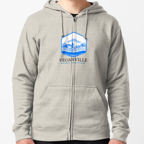 Veganville - Just Look for the Blue Roof Zipped Hoodie