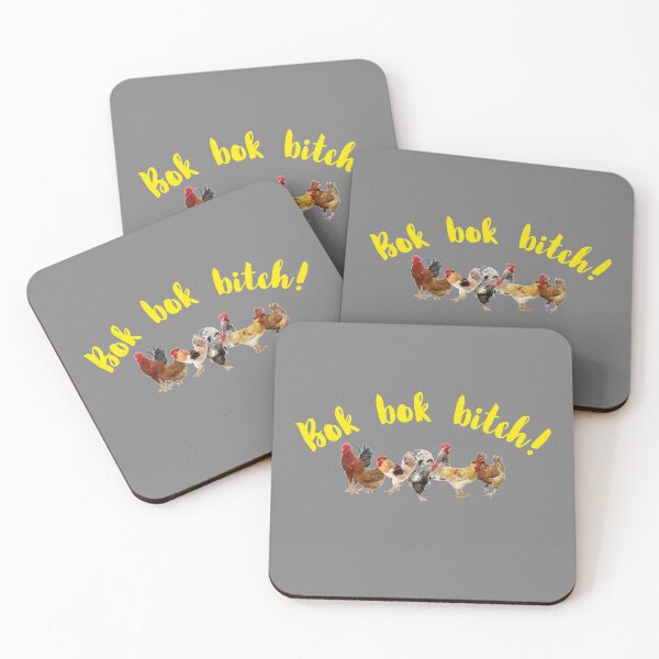 Item preview, Bok Bok Bitch -Crazy Rich Asians Chickens Design in Yellow Text designed and sold by katiekendall.
