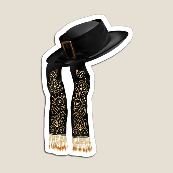 Sombrero Para Hombre Tradicional Bretón Del Vector Negro Con Las