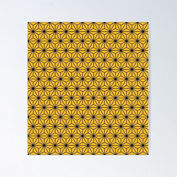Item preview, Orange Yellow Asanoha - Japanese Traditional Pattern designed and sold by KinitaDesign.