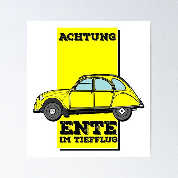 Item preview, Funny attention, duck in the low flight saying designed and sold by 2CV-Oldtimers.