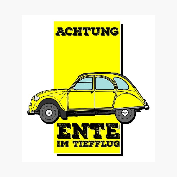 Item preview, Funny attention, duck in the low flight saying designed and sold by 2CV-Oldtimers.