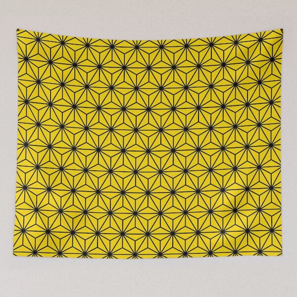 Item preview, Sizzling Sunrise Yellow Asanoha - Japanese Traditional Pattern designed and sold by KinitaDesign.
