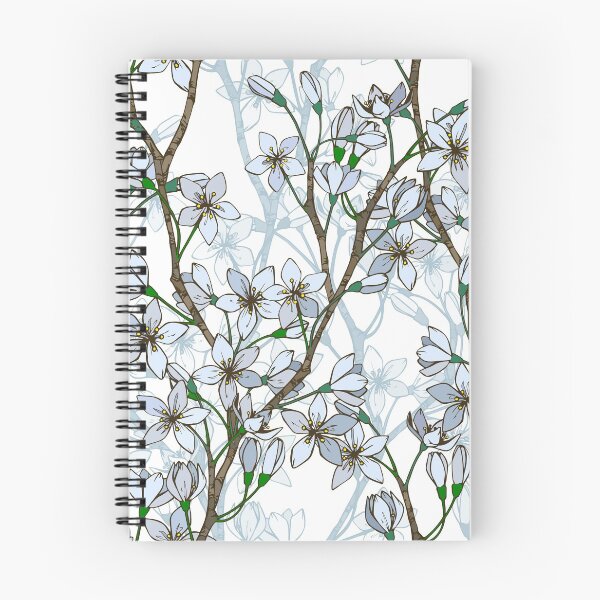 Item preview, Pattern with branches and beautiful cherry flowers designed and sold by Fishik.