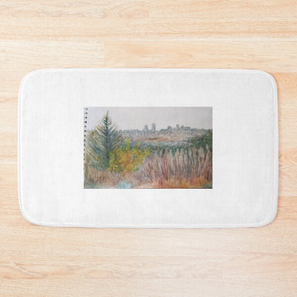 Item preview, Jerusalem Overlook, watercolor by Haya Yagel designed and sold by EsterKarenAida.