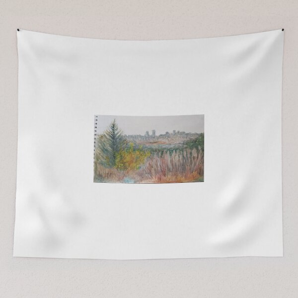 Item preview, Jerusalem Overlook, watercolor by Haya Yagel designed and sold by EsterKarenAida.