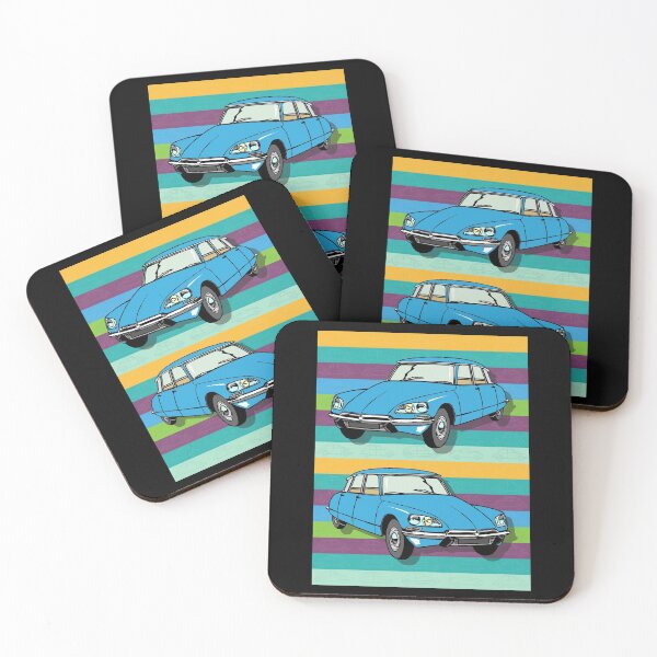 Artikelvorschau, Bunte Haifisch DS19 Oldtimer Illustration entworfen und verkauft von 2CV-Oldtimers.