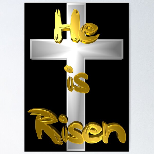 Item preview, He is Risen Silver Cross designed and sold by toddbrooney.