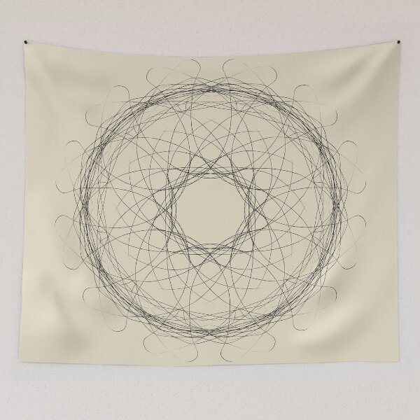 Item preview, Black spirograph mandala of blessing designed and sold by CutieBlue.