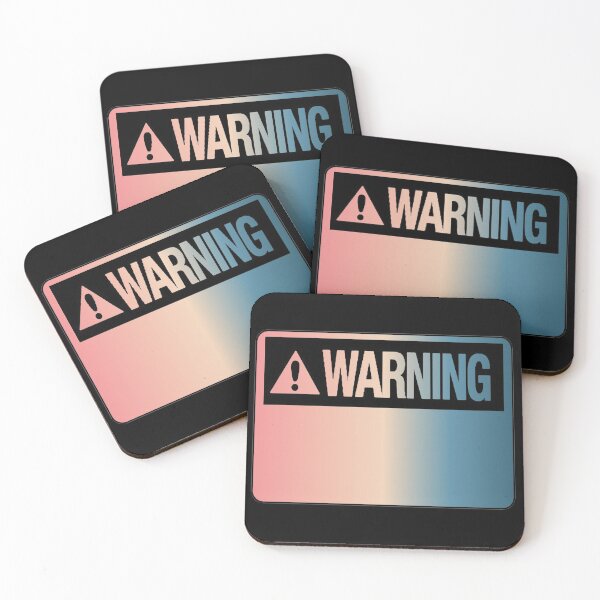 Item preview, Blank Pink Blue Gradient Warning Hazard Sign designed and sold by everything4eva.