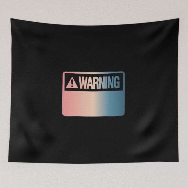 Item preview, Blank Pink Blue Gradient Warning Hazard Sign designed and sold by everything4eva.