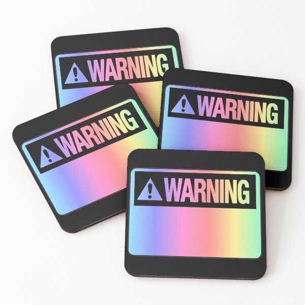 Item preview, Blank Pastel Rainbow Warning Hazard Sign designed and sold by everything4eva.