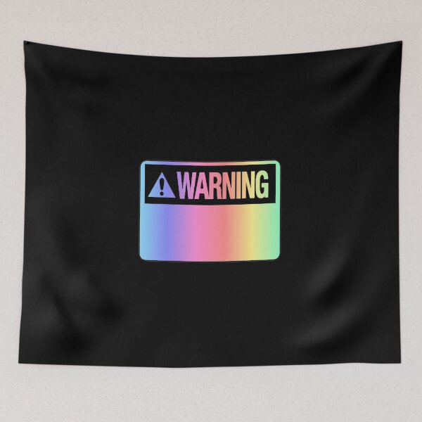 Item preview, Blank Pastel Rainbow Warning Hazard Sign designed and sold by everything4eva.