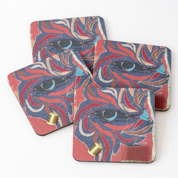 Item preview, Rose-Ocean Huipil handmade applique, embroidery on wool designed and sold by EsterKarenAida.
